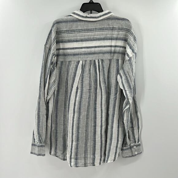 Splendid Collection Women's Bowen Linen Blend Button Down Shirt - Gray - M - NWT - Picture 6 of 6